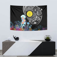 Palau Jellyfish Tapestry Coral Reef with Polynesian Pattern LT03 - Polynesian Pride