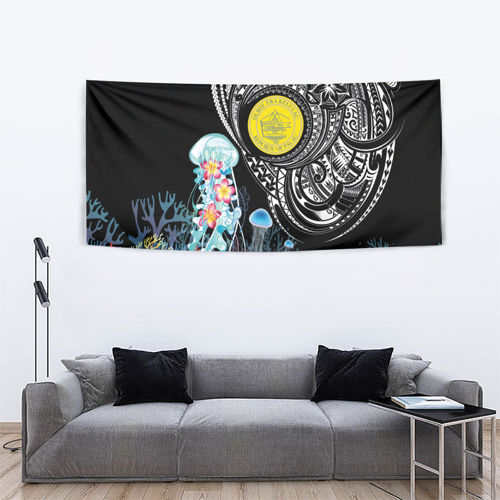 Palau Jellyfish Tapestry Coral Reef with Polynesian Pattern LT03 - Polynesian Pride