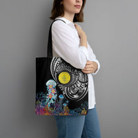 Palau Jellyfish Tote Bag Coral Reef with Polynesian Pattern LT03 - Polynesian Pride