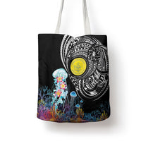 Palau Jellyfish Tote Bag Coral Reef with Polynesian Pattern LT03 - Polynesian Pride