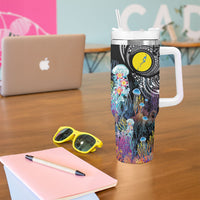 Palau Jellyfish Tumbler With Handle Coral Reef with Polynesian Pattern LT03 - Polynesian Pride