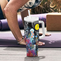 Palau Jellyfish Tumbler With Handle Coral Reef with Polynesian Pattern LT03 - Polynesian Pride