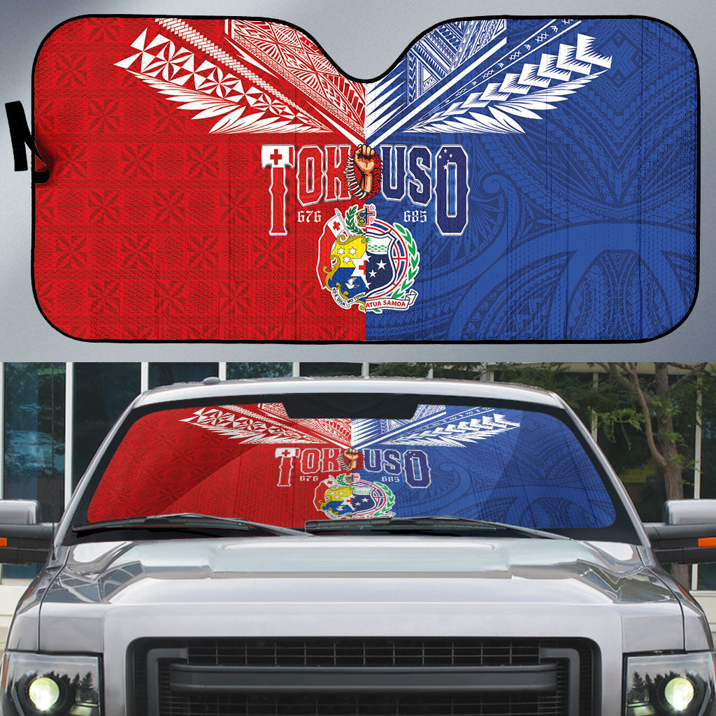 Tokouso Tonga Samoa Auto Sun Shade Proud of Brotherhood LT03 Multicolor - Polynesian Pride