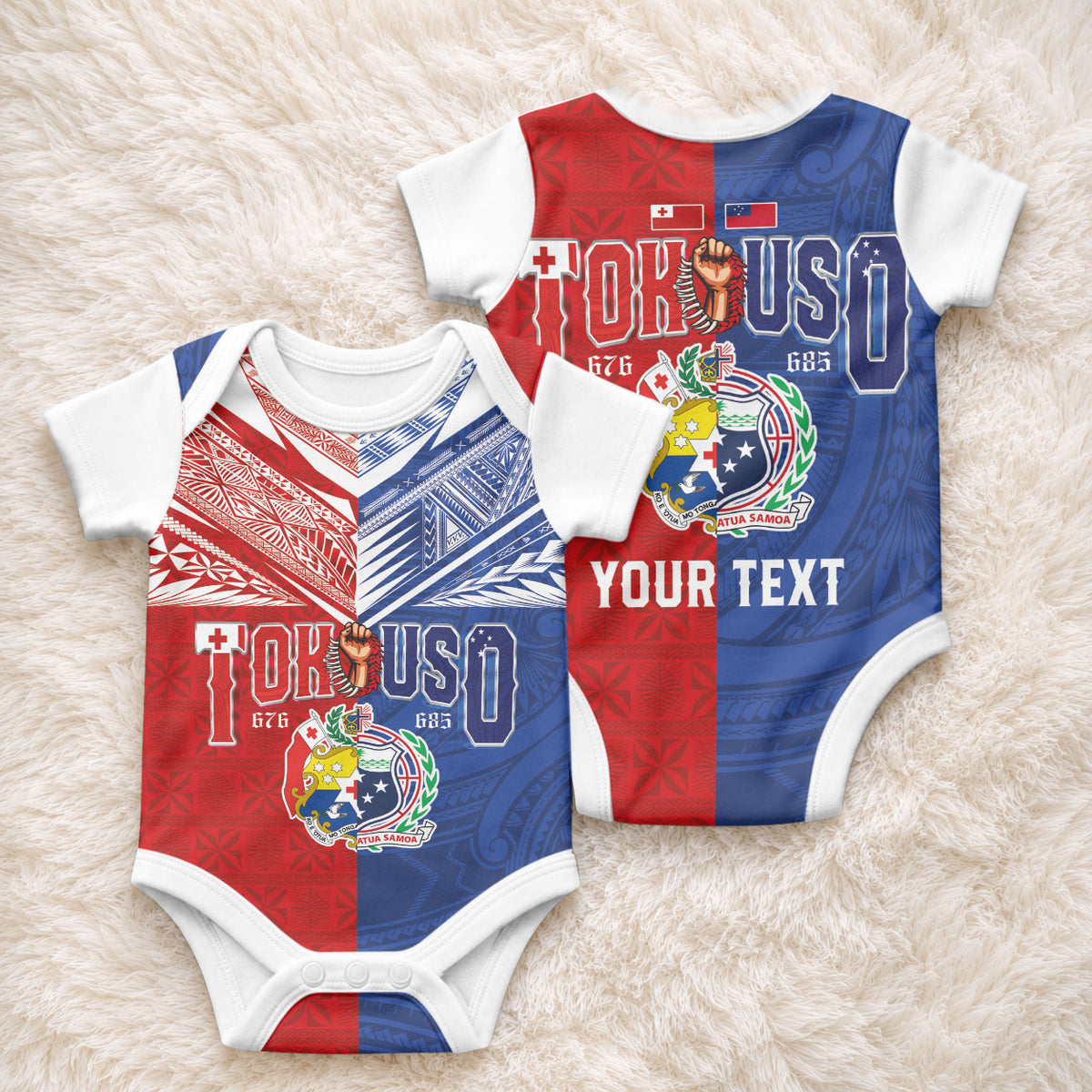 Personalised Tokouso Tonga Samoa Baby Onesie Proud of Brotherhood LT03 - Polynesian Pride