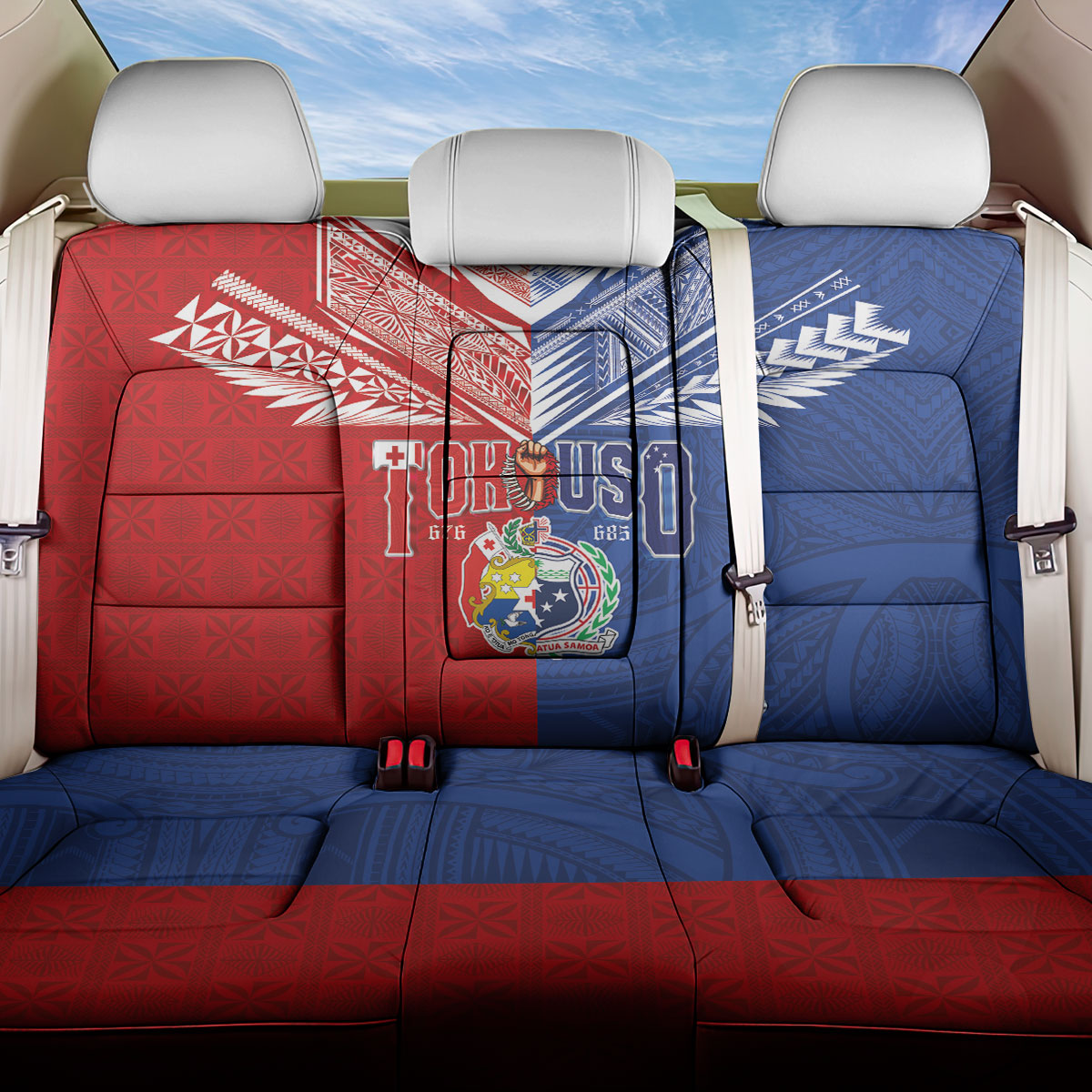 Tokouso Tonga Samoa Back Car Seat Cover Proud of Brotherhood LT03 One Size Multicolor - Polynesian Pride