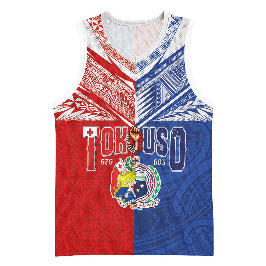 Personalised Tokouso Tonga Samoa Basketball Jersey Proud of Brotherhood LT03 Unisex Multicolor - Polynesian Pride