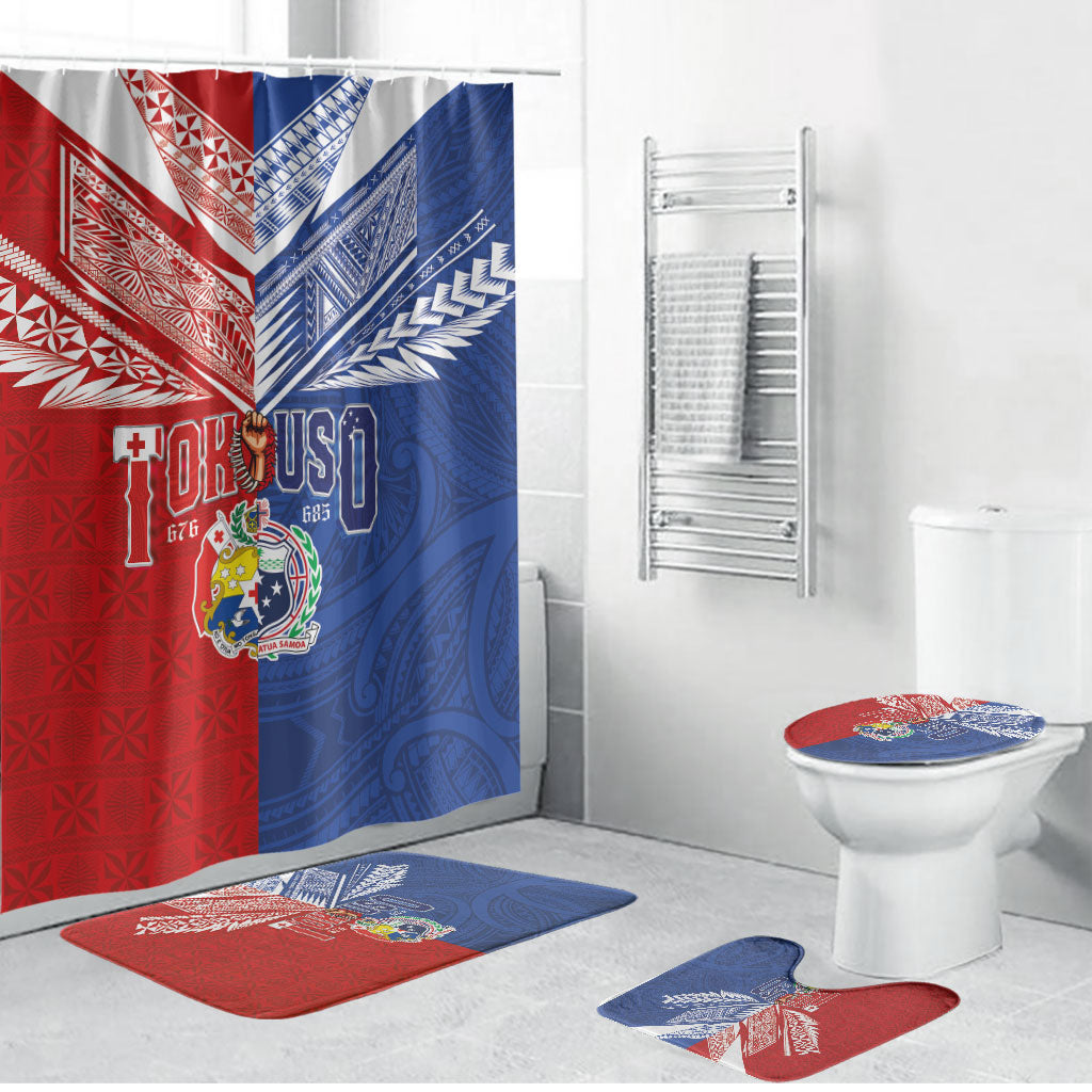 Tokouso Tonga Samoa Bathroom Set Proud of Brotherhood LT03 Bathroom Set (4 pcs) Multicolor - Polynesian Pride