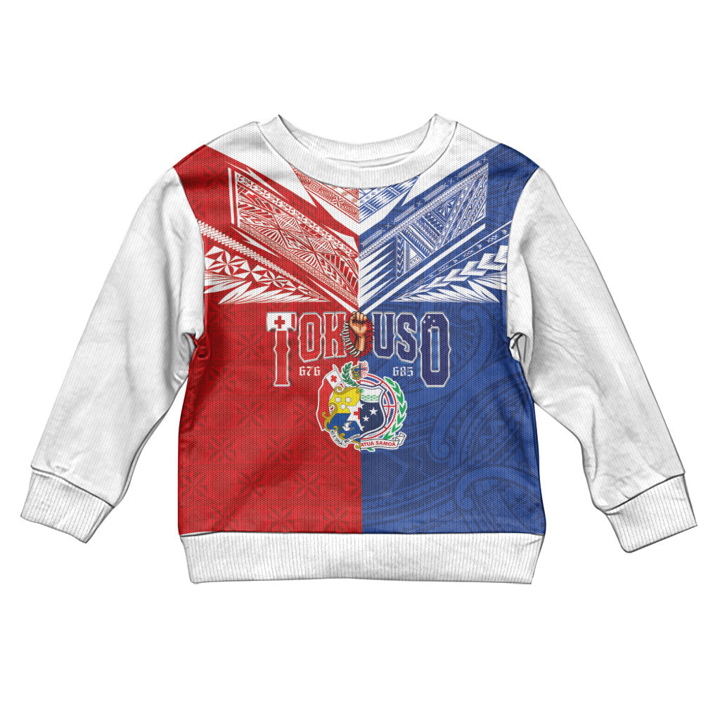 Personalised Tokouso Tonga Samoa Kid Ugly Christmas Sweater Proud of Brotherhood LT03 Kid Multicolor - Polynesian Pride