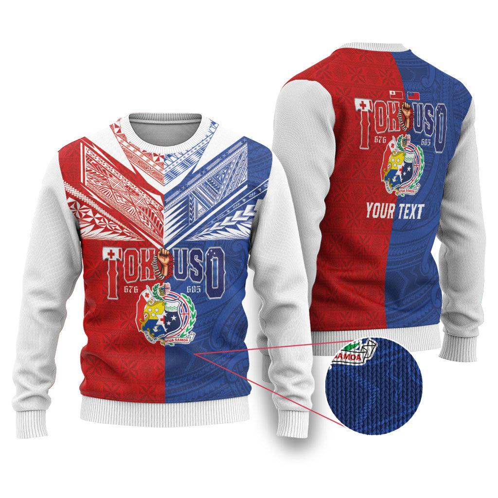 Personalised Tokouso Tonga Samoa Ugly Christmas Sweater Proud of Brotherhood LT03 Multicolor - Polynesian Pride