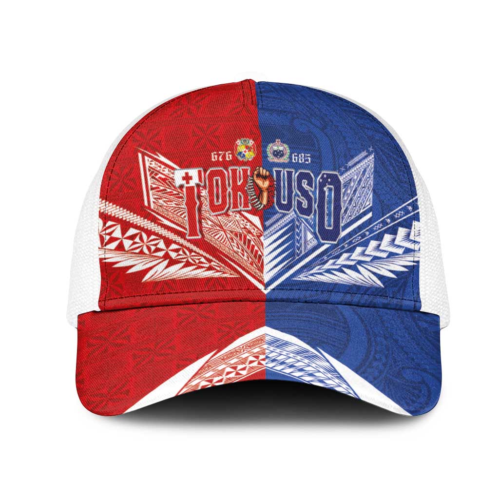 Tokouso Tonga and Samoa Mesh Trucker Cap Proud of Brotherhood LT03 One Size White Multicolor - Polynesian Pride
