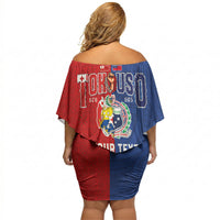 Personalised Tokouso Tonga Samoa Off Shoulder Short Dress Proud of Brotherhood LT03 - Polynesian Pride