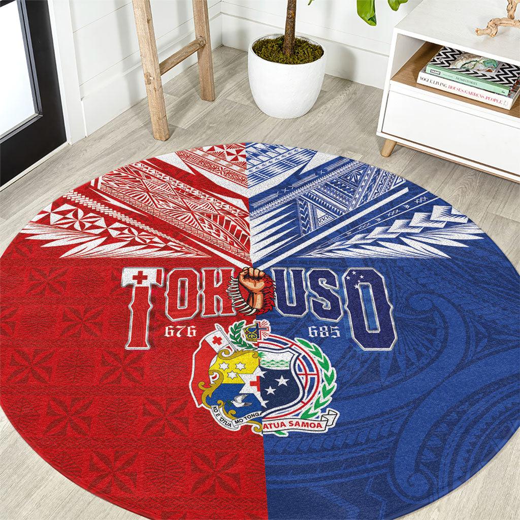 Tokouso Tonga Samoa Round Carpet Proud of Brotherhood LT03 Multicolor - Polynesian Pride
