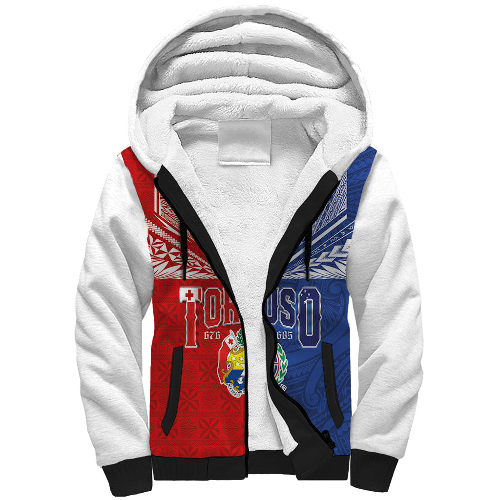 Personalised Tokouso Tonga Samoa Sherpa Hoodie Proud of Brotherhood LT03 Unisex Multicolor - Polynesian Pride