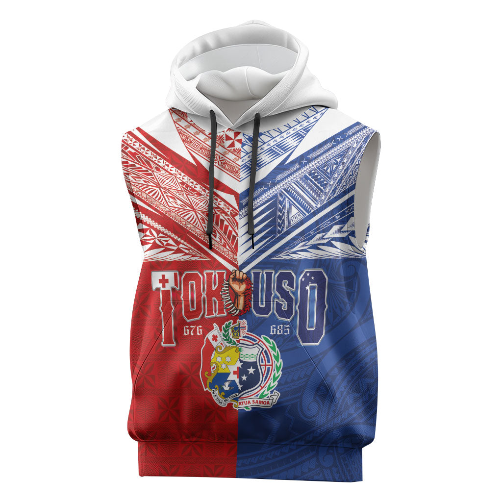 Personalised Tokouso Tonga Samoa Sleeveless Hoodie Proud of Brotherhood LT03 Multicolor - Polynesian Pride