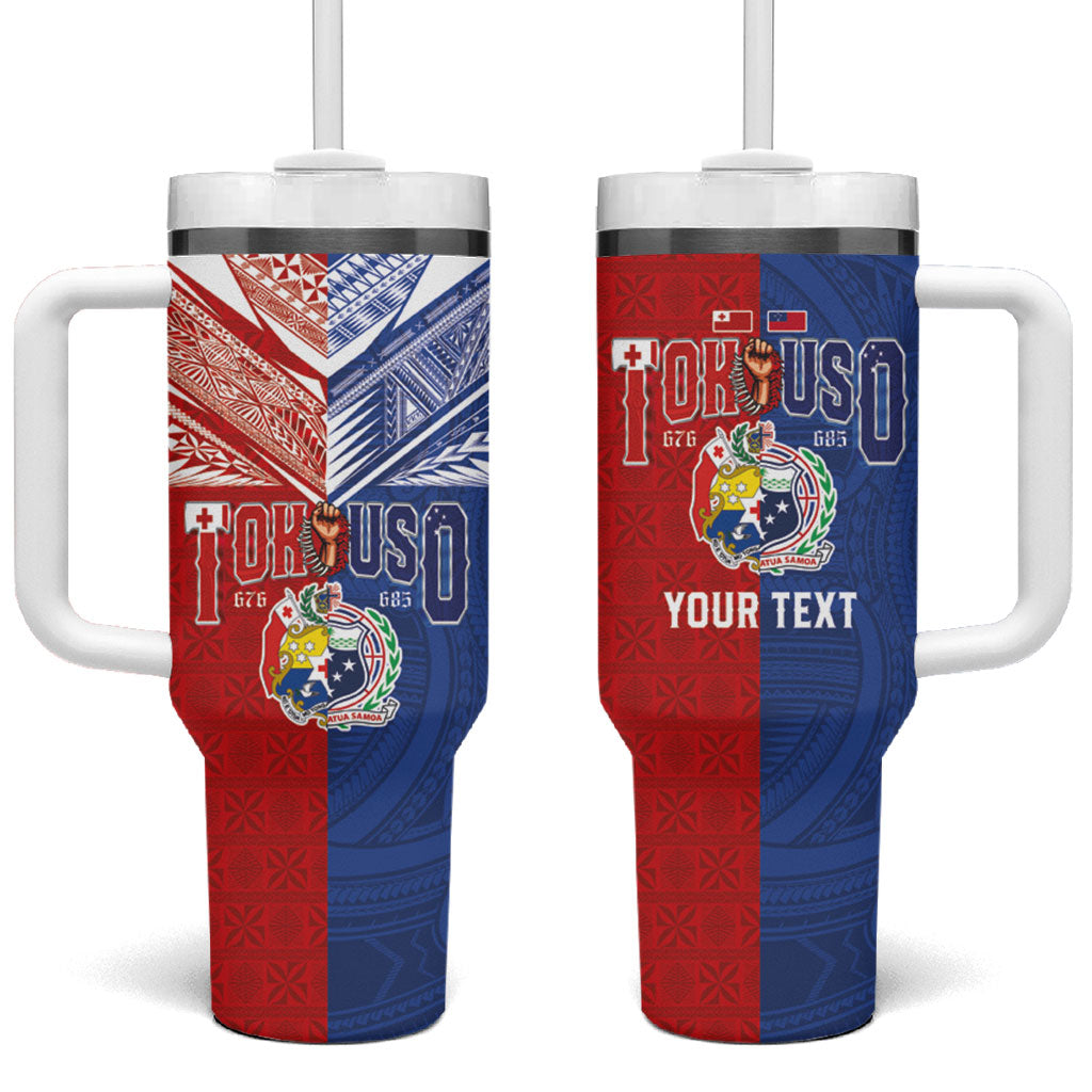Personalised Tokouso Tonga Samoa Tumbler With Handle Proud of Brotherhood LT03 One Size: 40 oz Multicolor - Polynesian Pride