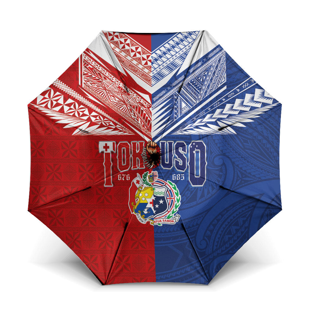 Tokouso Tonga Samoa Umbrella Proud of Brotherhood LT03 One Size Folded 11.42 inch Opened Diameter 37.4 inch Multicolor - Polynesian Pride