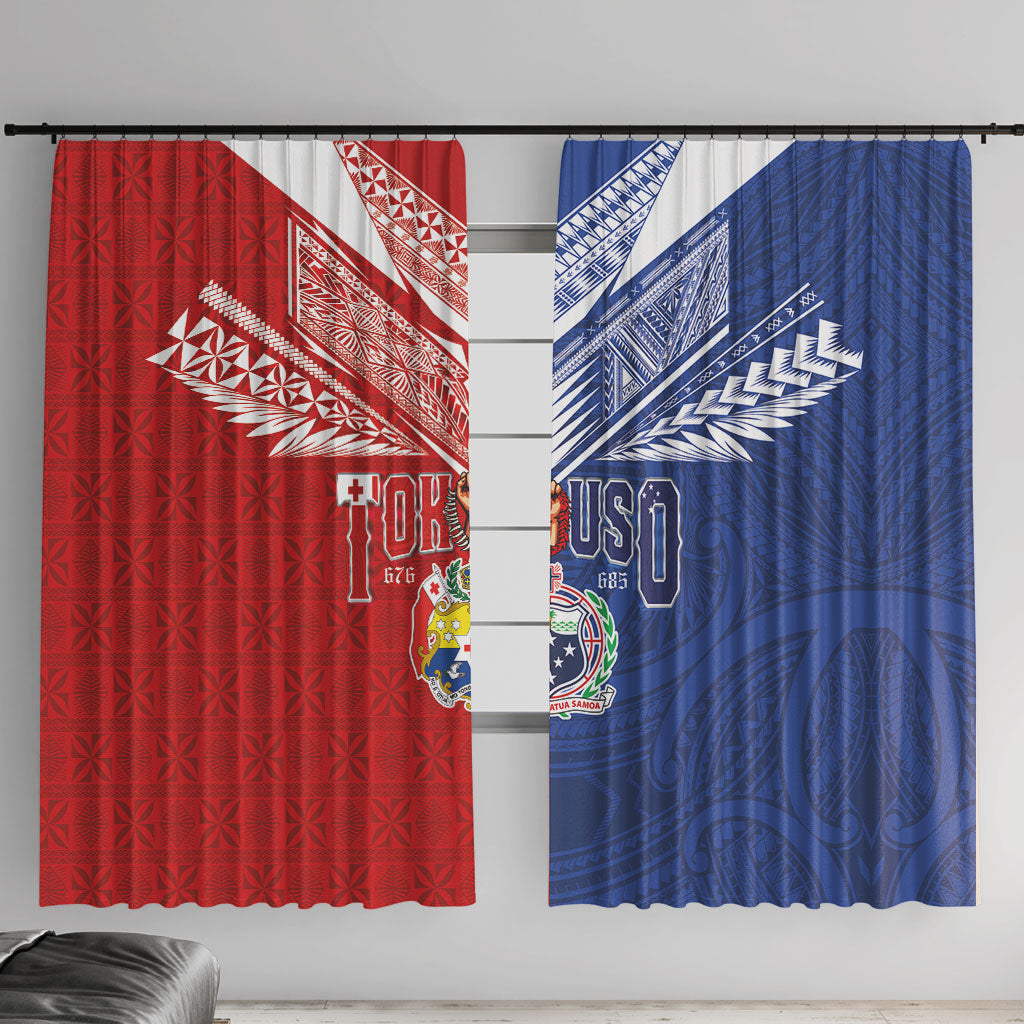 Tokouso Tonga Samoa Window Curtain Proud of Brotherhood LT03 With Hooks Multicolor - Polynesian Pride