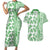 Hawaii Couples Matching Short Sleeve Bodycon Dress and Hawaiian Shirt Aloha Tropical Plants Tribal Pattern Green Version LT03 Green - Polynesian Pride