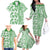 Hawaii Family Matching Off Shoulder Long Sleeve Dress and Hawaiian Shirt Aloha Tropical Plants Tribal Pattern Green Version LT03 - Polynesian Pride