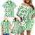 Hawaii Family Matching Off Shoulder Short Dress and Hawaiian Shirt Aloha Tropical Plants Tribal Pattern Green Version LT03 - Polynesian Pride