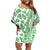 Hawaii Family Matching Off Shoulder Short Dress and Hawaiian Shirt Aloha Tropical Plants Tribal Pattern Green Version LT03 Mom's Dress Green - Polynesian Pride