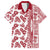 Hawaii Family Matching Puletasi Dress and Hawaiian Shirt Aloha Tropical Plants Tribal Pattern Red Version LT03 Dad's Shirt - Short Sleeve Red - Polynesian Pride