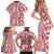 Hawaii Family Matching Short Sleeve Bodycon Dress and Hawaiian Shirt Aloha Tropical Plants Tribal Pattern Red Version LT03 - Polynesian Pride