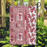 Hawaii Garden Flag Aloha Tropical Plants Tribal Pattern Red Version LT03 Garden Flag Red - Polynesian Pride