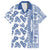 Hawaii Family Matching Puletasi Dress and Hawaiian Shirt Aloha Tropical Plants Tribal Pattern Blue Version LT03 Dad's Shirt - Short Sleeve Blue - Polynesian Pride