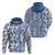 Hawaii Hoodie Aloha Tropical Plants Tribal Pattern Blue Version LT03 - Polynesian Pride