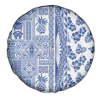 Hawaii Spare Tire Cover Aloha Tropical Plants Tribal Pattern Blue Version LT03 - Polynesian Pride