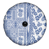 Hawaii Spare Tire Cover Aloha Tropical Plants Tribal Pattern Blue Version LT03 - Polynesian Pride