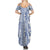 Hawaii Summer Maxi Dress Aloha Tropical Plants Tribal Pattern Blue Version LT03 - Polynesian Pride