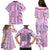 Hawaii Family Matching Puletasi Dress and Hawaiian Shirt Aloha Tropical Plants Tribal Pattern Pink Version LT03 - Polynesian Pride