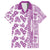 Hawaii Family Matching Puletasi Dress and Hawaiian Shirt Aloha Tropical Plants Tribal Pattern Pink Version LT03 Dad's Shirt - Short Sleeve Pink - Polynesian Pride