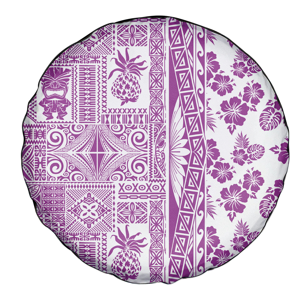 Hawaii Spare Tire Cover Aloha Tropical Plants Tribal Pattern Pink Version LT03 - Polynesian Pride