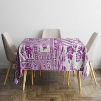 Hawaii Tablecloth Aloha Tropical Plants Tribal Pattern Pink Version LT03 - Polynesian Pride