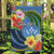 Kosrae Constitution Day Garden Flag Hibiscus Mix Maori Tattoo Pattern LT03 Garden Flag Blue - Polynesian Pride