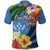 Kosrae Constitution Day Polo Shirt Hibiscus Mix Maori Tattoo Pattern LT03 Blue - Polynesian Pride