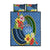 Kosrae Constitution Day Quilt Bed Set Hibiscus Mix Maori Tattoo Pattern LT03 Blue - Polynesian Pride