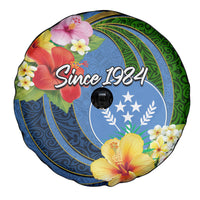 Kosrae Constitution Day Spare Tire Cover Hibiscus Mix Maori Tattoo Pattern LT03 - Polynesian Pride