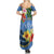 Kosrae Constitution Day Summer Maxi Dress Hibiscus Mix Maori Tattoo Pattern LT03 - Polynesian Pride