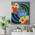 Kosrae Canvas Wall Art Hibiscus Mix Maori Tattoo Pattern LT03 Blue - Polynesian Pride