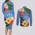 Kosrae Couples Matching Long Sleeve Bodycon Dress and Long Sleeve Button Shirt Hibiscus Mix Maori Tattoo Pattern LT03 - Polynesian Pride