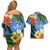 Kosrae Couples Matching Off Shoulder Short Dress and Hawaiian Shirt Hibiscus Mix Maori Tattoo Pattern LT03 - Polynesian Pride