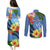 Kosrae Couples Matching Puletasi and Long Sleeve Button Shirt Hibiscus Mix Maori Tattoo Pattern LT03 - Polynesian Pride