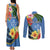 Kosrae Couples Matching Tank Maxi Dress and Long Sleeve Button Shirt Hibiscus Mix Maori Tattoo Pattern LT03 - Polynesian Pride