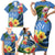 Kosrae Family Matching Short Sleeve Bodycon Dress and Hawaiian Shirt Hibiscus Mix Maori Tattoo Pattern LT03 - Polynesian Pride