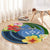 Kosrae Round Carpet Hibiscus Mix Maori Tattoo Pattern LT03 - Polynesian Pride