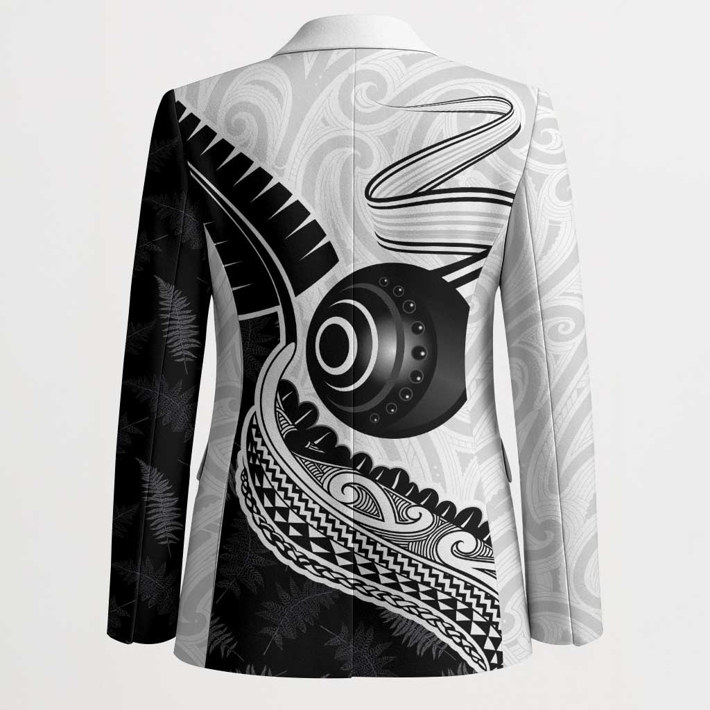 Personalised Aotearoa Lawn Bowls Blazer Maori and Silver Fern Half Style LT03 - Polynesian Pride